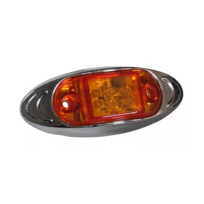 PLAFON 6 LEDS CUARTO Y ESTROBO BASE CROM OVAL MINI AMBAR