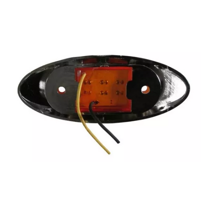 PLAFON 6 LEDS CUARTO Y ESTROBO BASE CROM OVAL MINI AMBAR