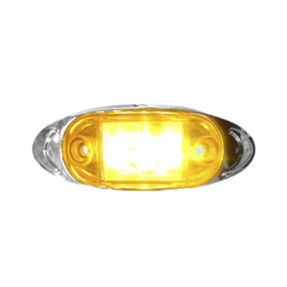 PLAFON 6 LEDS CUARTO Y ESTROBO BASE CROM OVAL MINI AMBAR