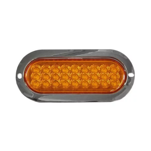 PLAFON 27 LEDS ESTROBO BASE CROM OVAL AMBAR