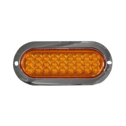 PLAFON 27 LEDS ESTROBO BASE CROM OVAL AMBAR