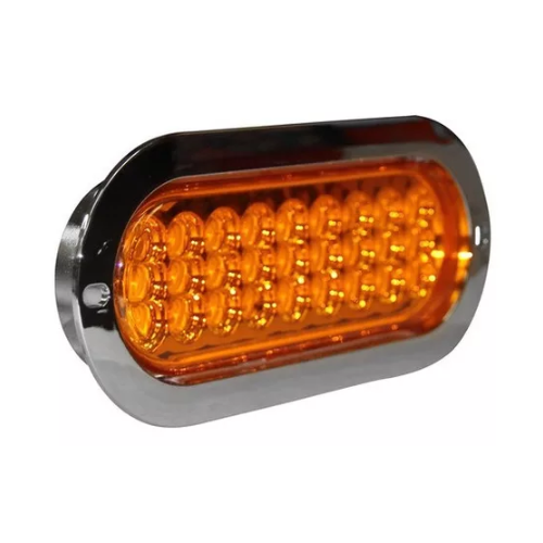 PLAFON 27 LEDS ESTROBO BASE CROM OVAL AMBAR