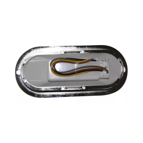 PLAFON 27 LEDS ESTROBO BASE CROM OVAL AMBAR