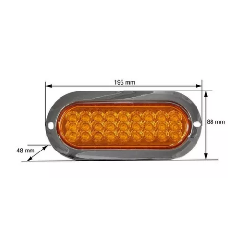 PLAFON 27 LEDS ESTROBO BASE CROM OVAL AMBAR