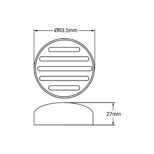 PLAFON 14 LEDS ROJO 2 1/2 REDONDO MICA ROJA