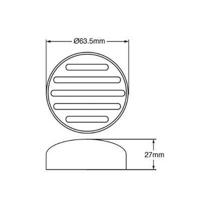 PLAFON 14 LEDS ROJO 2 1/2 REDONDO MICA ROJA