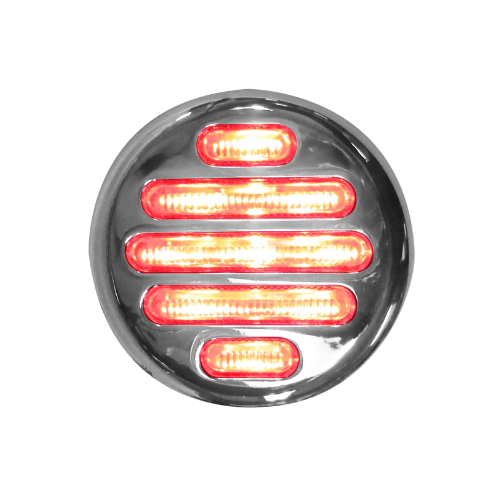 PLAFON 9 LEDS ROJO 2PG REDONDO MICA CRIST/TRANSP