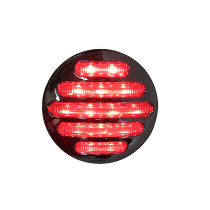 PLAFON 14 LEDS ROJO 2 1/2PG REDONDO MICA CRIST/TRANSP