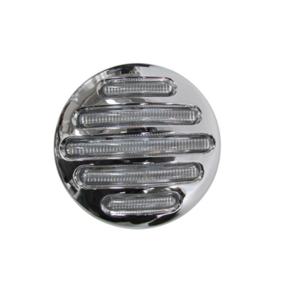PLAFON 14 LEDS ROJO 2 1/2PG REDONDO MICA CRIST/TRANSP