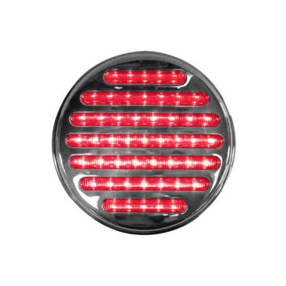 PLAFON 49 LEDS ROJO ALTA/BAJA REDONDO 4PG  MICA CRIST/TRANSP