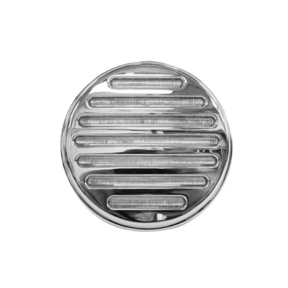 PLAFON 49 LEDS ROJO ALTA/BAJA REDONDO 4PG  MICA CRIST/TRANSP