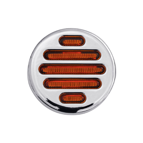 PLAFON 9 LEDS AMBAR  2" REDONDO MICA AMB