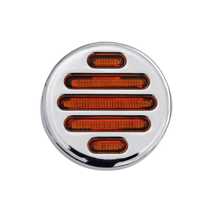 PLAFON 9 LEDS AMBAR  2" REDONDO MICA AMB