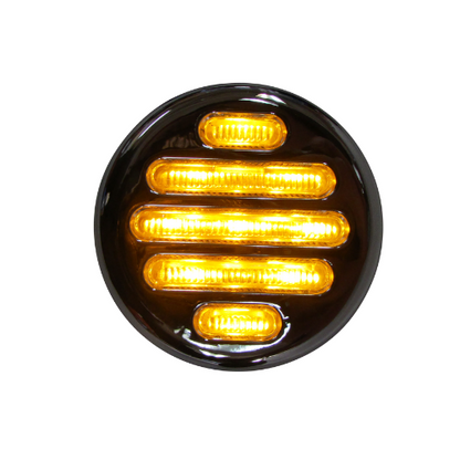 PLAFON 9 LEDS AMBAR 2PG REDONDO MICA CRIST/TRANSP