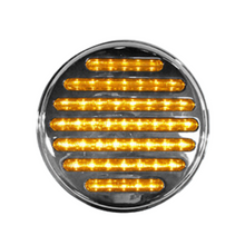 Plafón de 49 LEDS  AMBAR ALTA/BAJA REDONDO 4" MICA CRIST/TRANSP