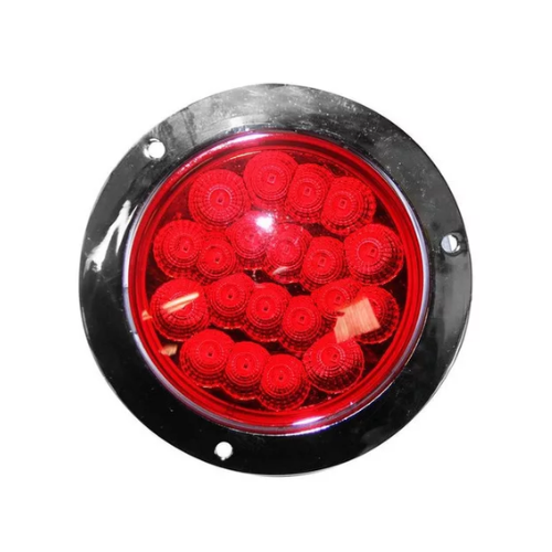 PLAFON 20 LEDS FIJA Y ESTROBO B/CROM REDONDO 4" ROJO