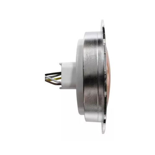 PLAFON 19 LEDS FIJA Y ESTROBO B/CROM REDONDO 4" AMBAR
