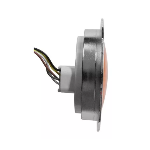 PLAFON 21 LEDS FIJA Y ESTROBO B/CROM REDONDO 4" AMBAR