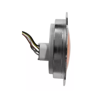PLAFON 21 LEDS FIJA Y ESTROBO B/CROM REDONDO 4" AMBAR