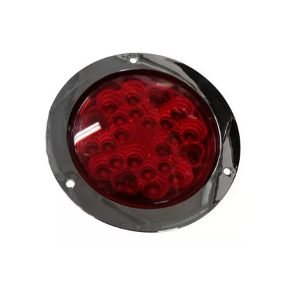 PLAFON 32 LEDS FIJA Y ESTROBO B/CROM REDONDO 4" ROJO