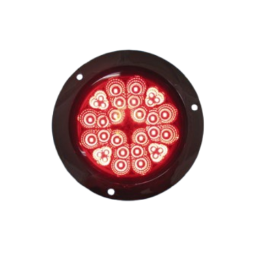 PLAFON 32 LEDS FIJA Y ESTROBO B/CROM REDONDO 4" ROJO