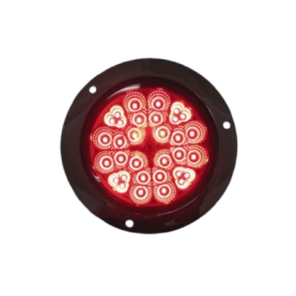 PLAFON 32 LEDS FIJA Y ESTROBO B/CROM REDONDO 4" ROJO