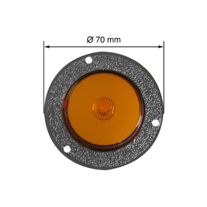 PLAFON 1 LED LUZ DE GEL FIJA Y ESTROBO 2" AMBAR