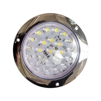 PLAFON 24 LEDS ESTROBO Y MOVIMIENTO B/CROM REDONDO 4" BCO