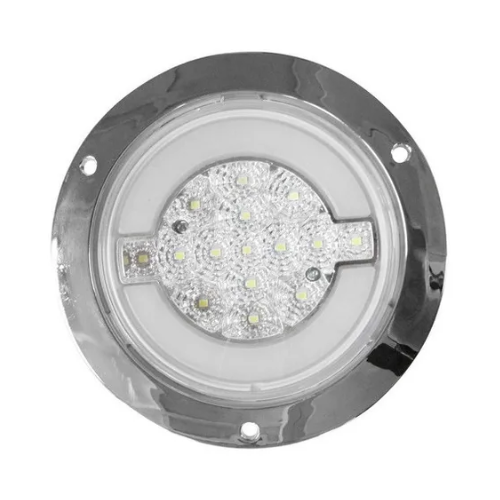 PLAFON 15 LEDS C/ARILLO GEL ALTA/BAJA Y ESTROBO 4" BCO