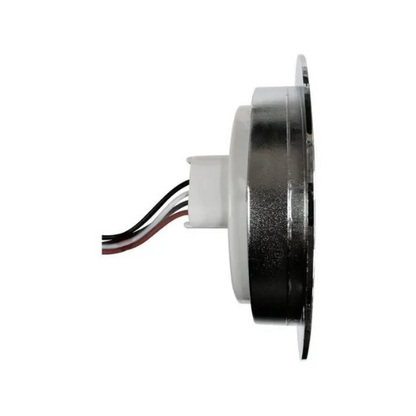 PLAFON 40 LEDS FIJA Y ESTROBO B/CROM REDONDO 4" MICA PLANA BCO