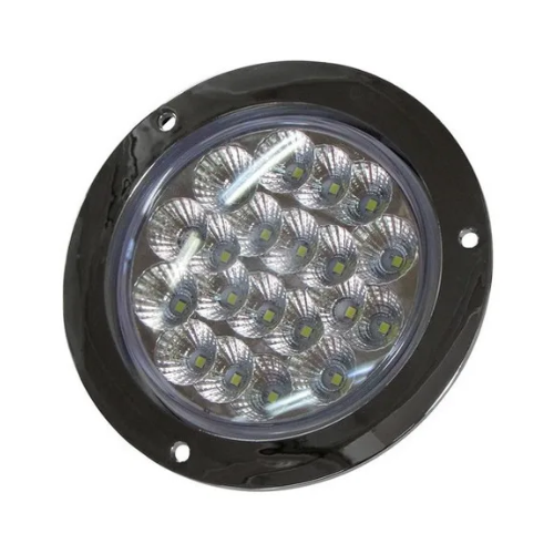 PLAFON 20 LEDS FIJA Y ESTROBO B/CROM REDONDA 4" BCO