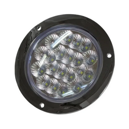 PLAFON 20 LEDS FIJA Y ESTROBO B/CROM REDONDA 4" BCO