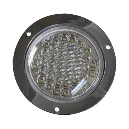 PLAFON 40 LEDS FIJA Y ESTROBO B/CROM REDONDO 4" BCO
