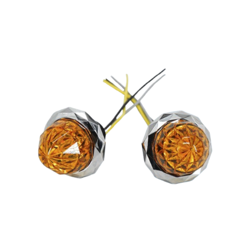 PLAFON T/BOTON 2 LEDS DIAMANTE PLAST AMBAR (PAR)