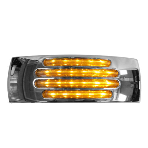 PLAFON 22 LEDS AMBAR RECTANGULAR MICA CRISTAL