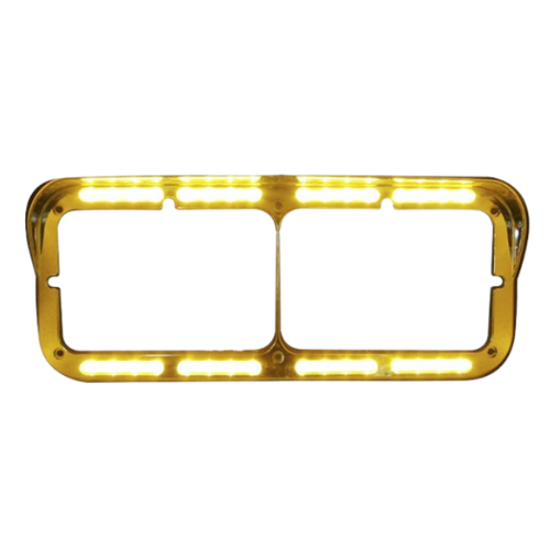 BISEL DE FARO FRINCIPAL PARA FREIGHTLINER CLASSIC C/LED AMBAR