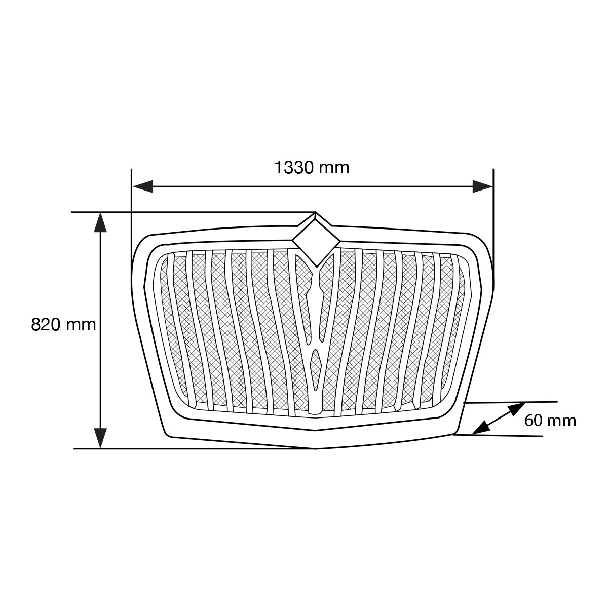 PARRILLA PARA INTERNATIONAL LT 18 Y POST C/MOSQUITERO CROMADO