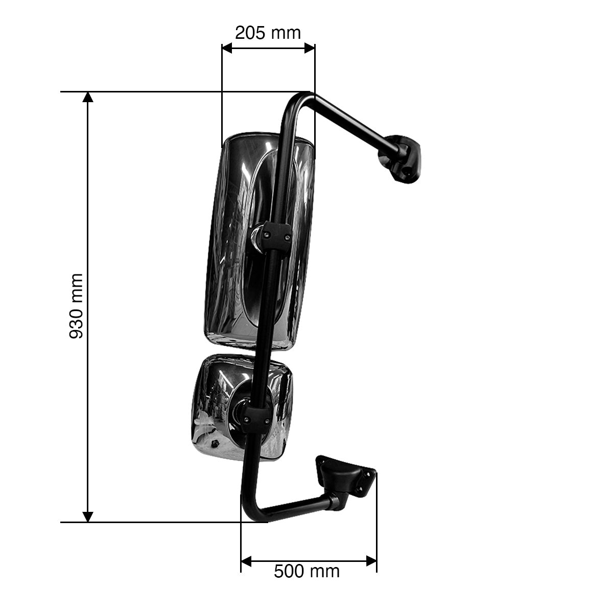 ESPEJO MANUAL DERECHO CROM PARA FREIGTHLINER M2 106/112 2003-2021