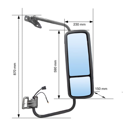 ESPEJO ELÉCTRICO PARA FREIGHTLINER COLUMBIA 120 1998-2013 DER