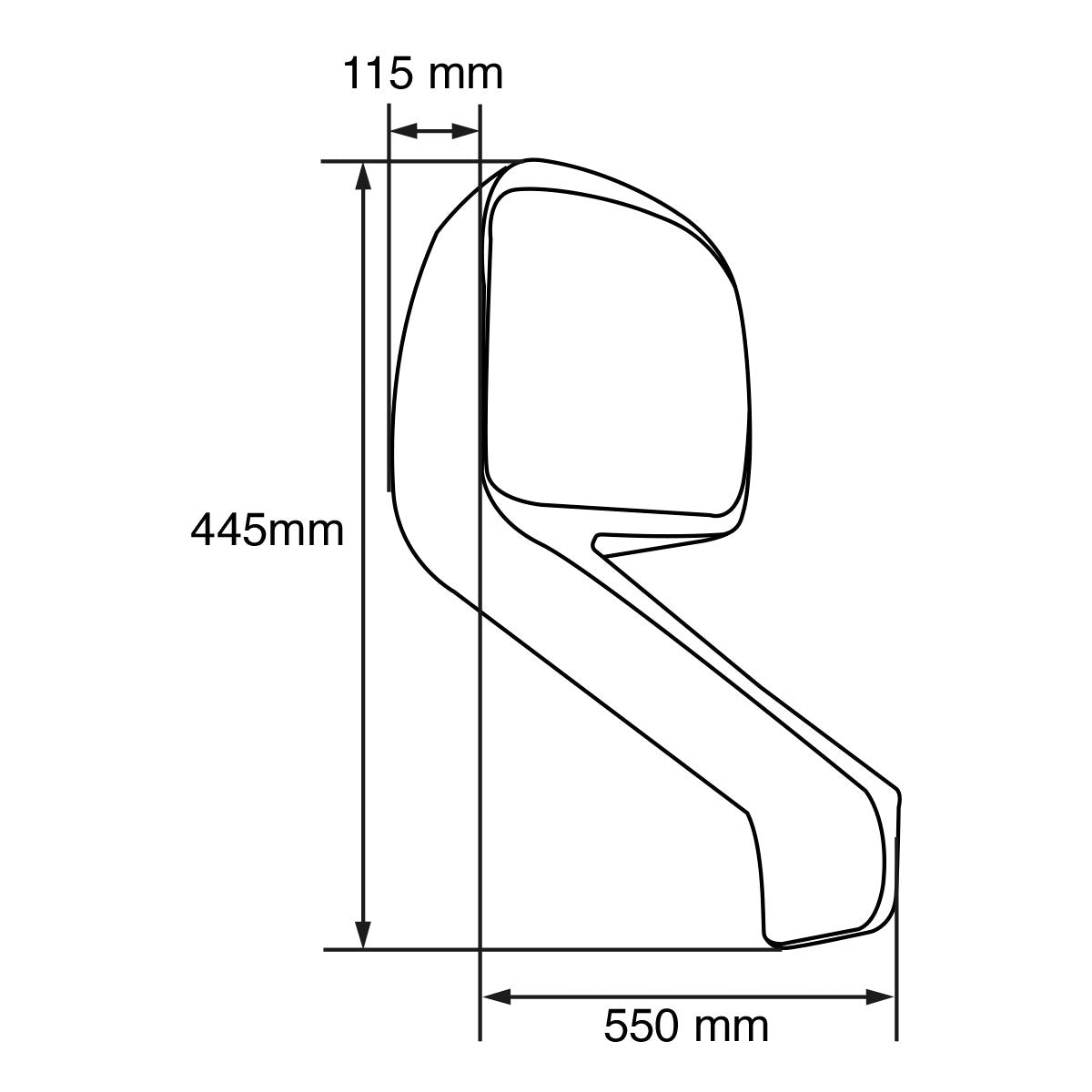 ESPEJO DE COFRE PARA CASCADIA EVOLUTION 126 CROM 2018 Y POST IZQ