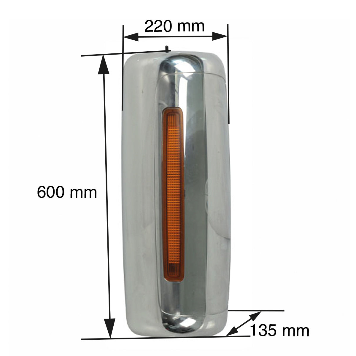 CUBIERTA DE ESPEJO DE CABINA PARA PROSTAR C/REFLECTOR CROM DER