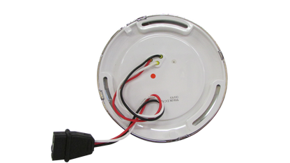 PLAFON 49 LEDS ROJO B/CROM ALTA/BAJA REDONDO 4"  MICA CRIST/TRANSP