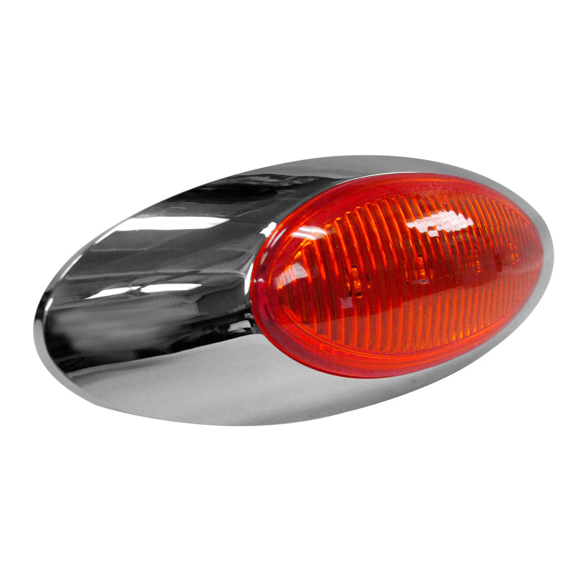 PLAFON 4 LEDS BASE CROM OVAL MICA ROJA