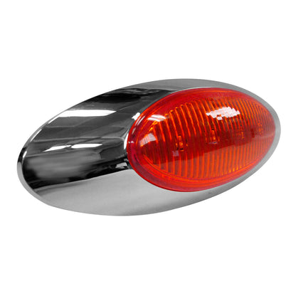 PLAFON 4 LEDS BASE CROM OVAL MICA ROJA