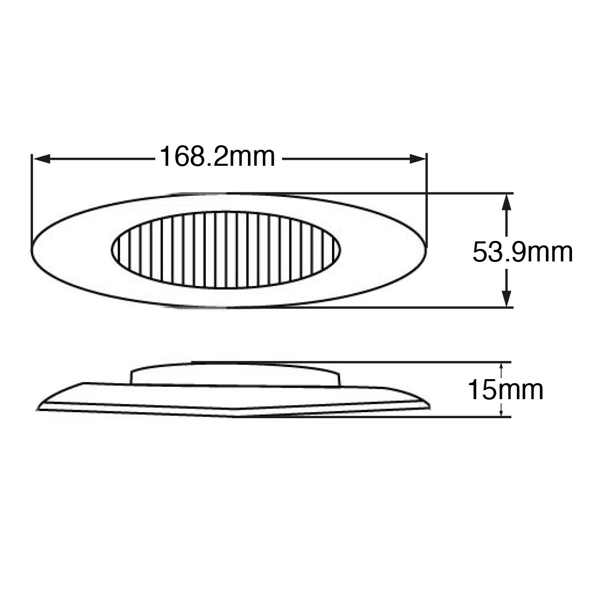 PLAFON 4 LEDS BASE CROM OVAL MICA ROJA