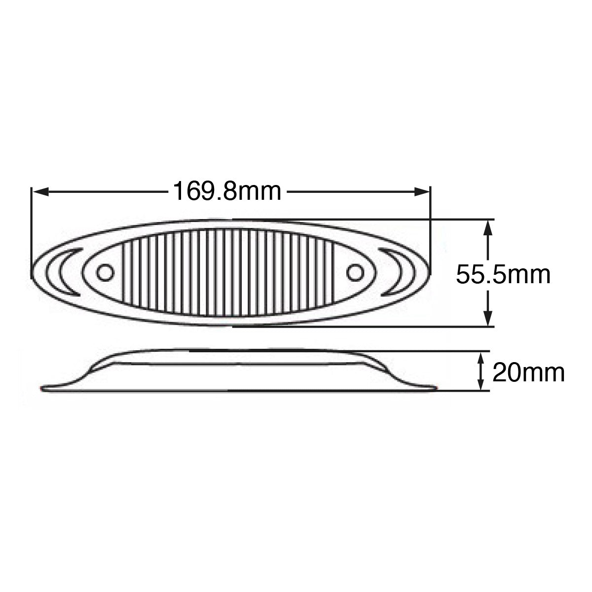 PLAFON 13 LEDS OVAL 4" MICA AMBAR