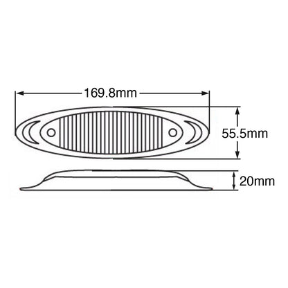 PLAFON 13 LEDS OVAL 4" MICA AMBAR