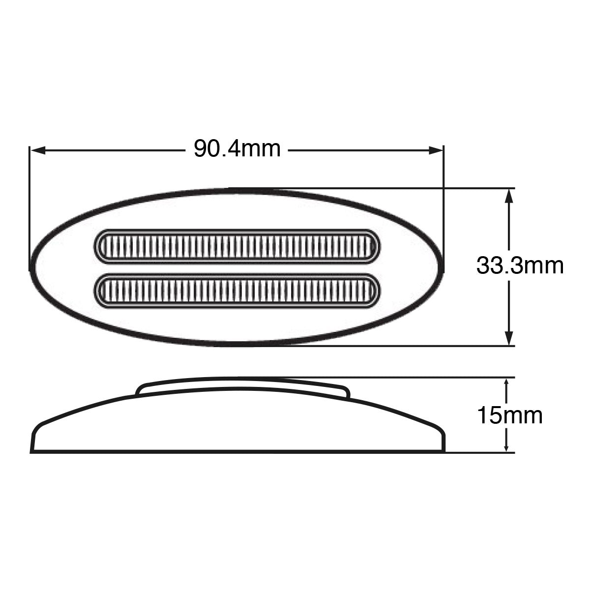 PLAFON 8 LEDS AMBAR ALTA/BAJA OVAL MICA CRIST/TRANSP
