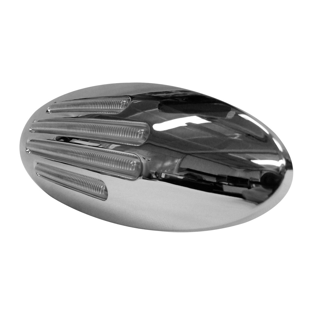 PLAFON 32 ROJO LEDS OVAL MICA CRIST/TRANSP