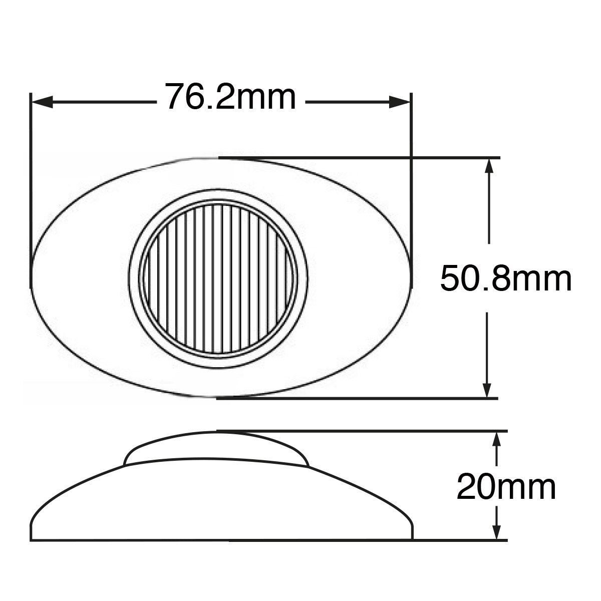 PLAFON 2 LEDS AMBAR OVAL MICA AMBAR